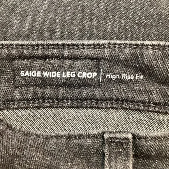 AG Adriano Goldschmied Saige Womens Wide Leg Crop Jeans High-Rise Black Denim